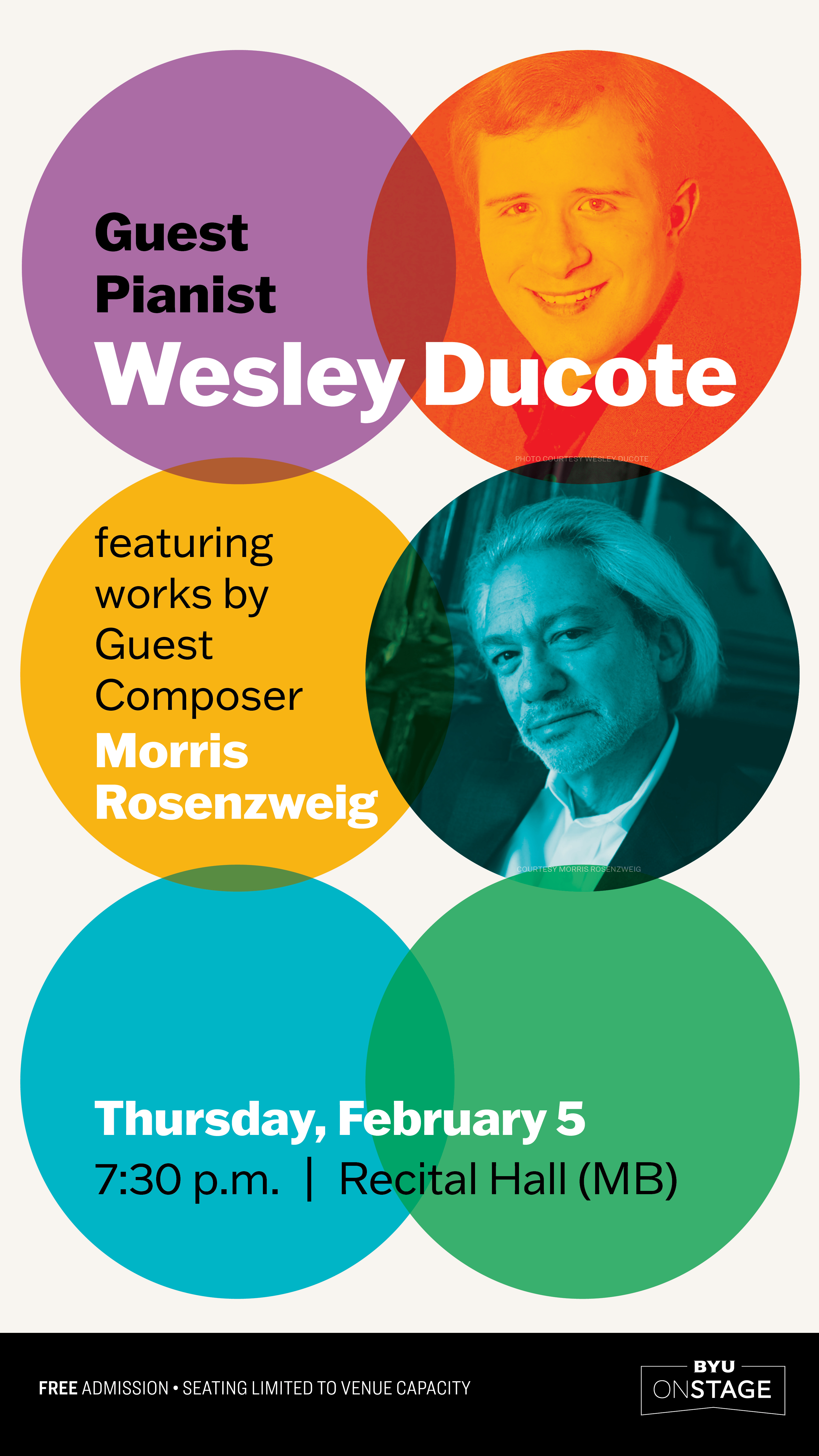 Evening of Rosenzweig’s piano music, Brigham Young University, February 5, 2026, Wesley Ducote, pian